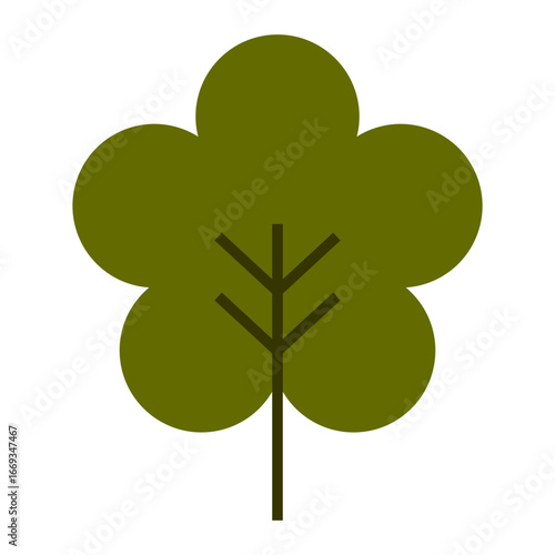 cute green tree cartoon element