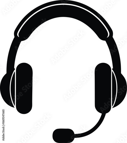 Headphones with Microphone Icon