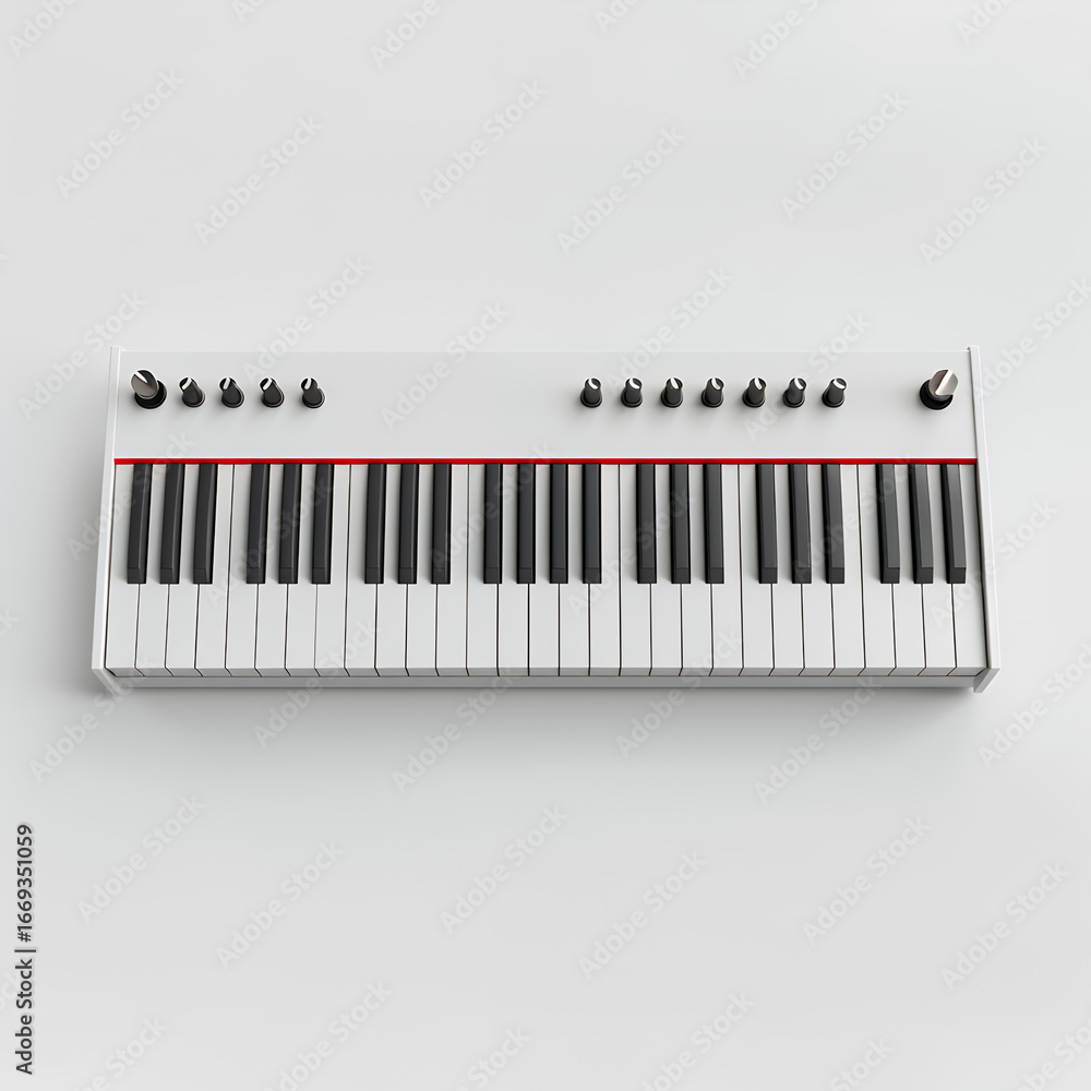Fototapeta premium piano keys on white background with png white background isolated