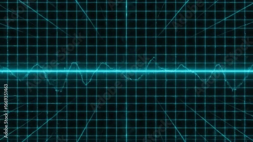 Digital Grid Animation Showing Glowing Lines and Geometric Patterns in Futuristic Style