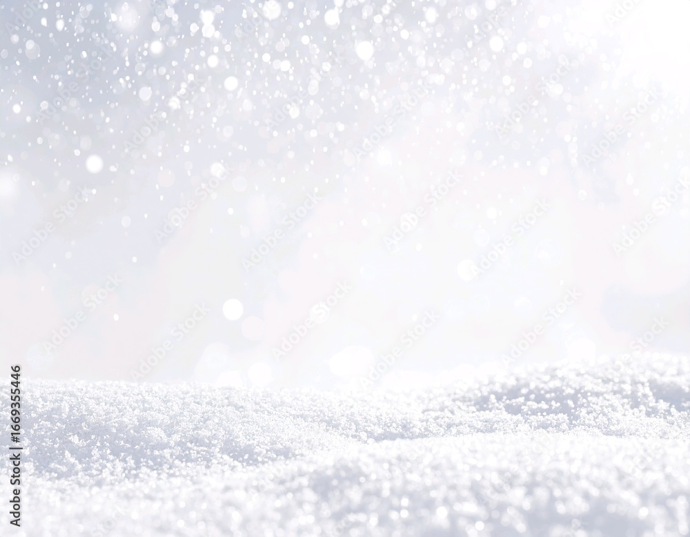 Fototapeta premium Frosty white glitter wallpaper with icy shimmering winter sparkle design