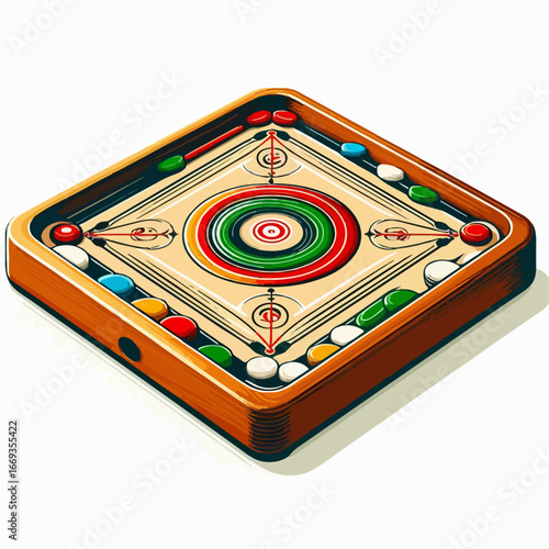 vector illustration of carom game