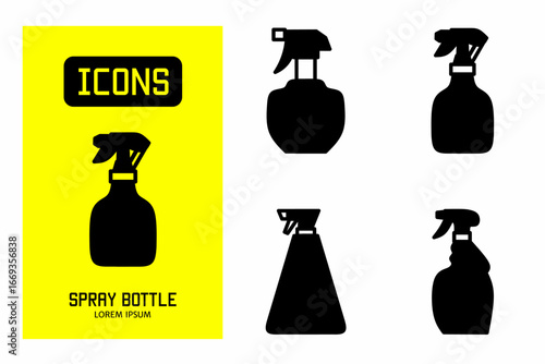 Spray bottle icon. Collection vector illustration of icons for business. Black icon design.