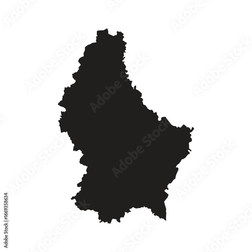 Map of Luxembourg Black Silhouette