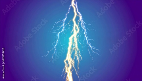 Bright, stylized lightning bolt on a blue background