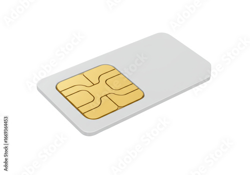 Fotografía Isolated Isometric SIM Card Illustration: Mobile Communication Technology with I