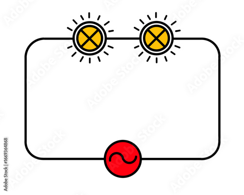 AC Series Circuit with Two Light Sources and Generator Diagram