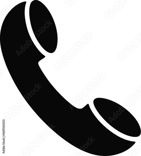 Black telephone handset icon communication technology