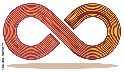 Stylized Infinity Symbol Continuous Loops Eternity Concept Vector Art
