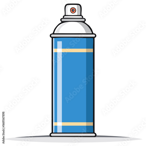 Clean Simple Blue Aerosol Spray Can Graphic Illustration Design Element