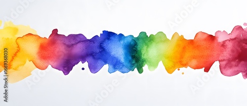 Vibrant Rainbow Watercolor Wash Abstract Background