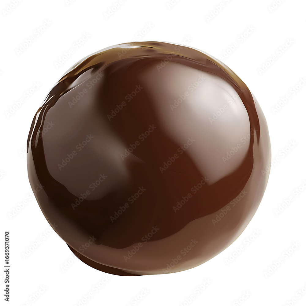 Obraz premium Glossy Chocolate Sphere with Smooth Finish