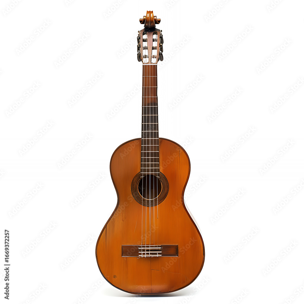 Obraz premium acoustic guitar on white background with png white background isolated