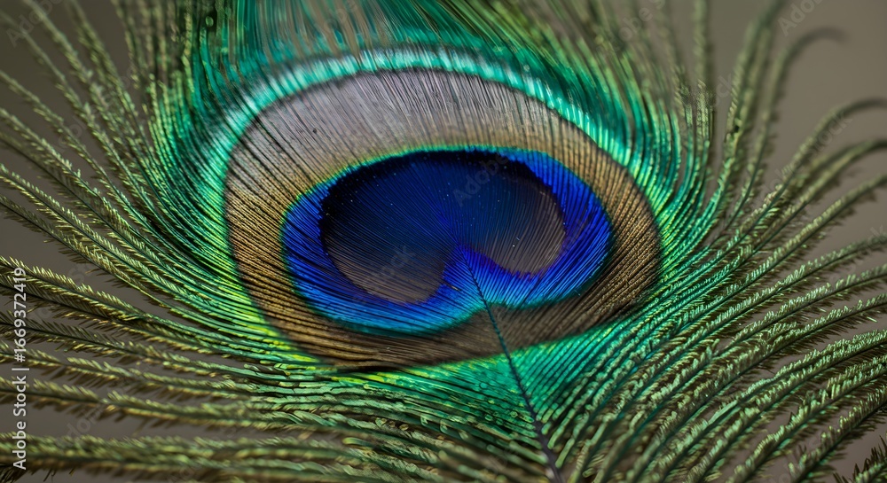 Naklejka premium Peacock feather close up