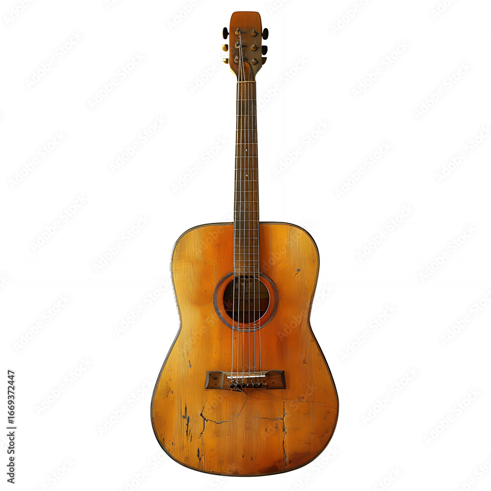 Obraz premium acoustic guitar on white background with png white background isolated