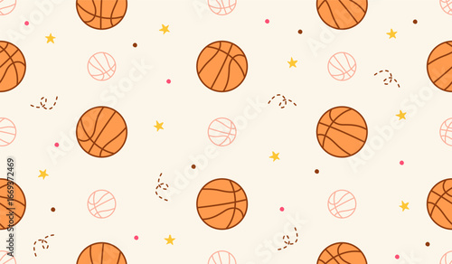 Cute basketball pattern background vector design