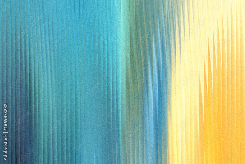 Obraz premium A textured abstract background features vertical stripes of deep blue, bright cyan, and warm yellow, creating a vibrant and dynamic visual effect