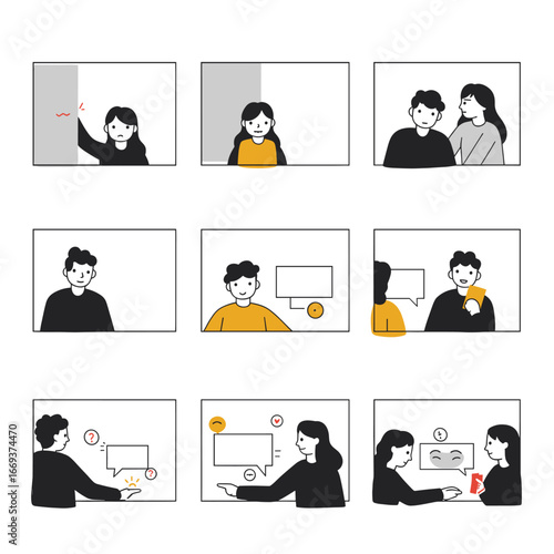 simple film storyboard vector