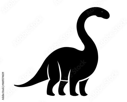 silhouette of a brachiosaurus dinosaur, vector illustration
