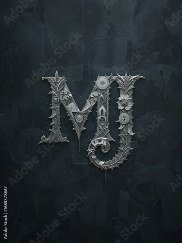 MJ initial letters, monogram logo