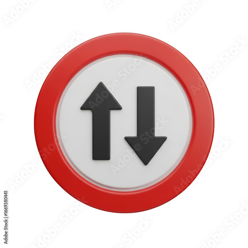 3d icon of a red and white circular traffic sign with two black arrows pointing in opposite directions, isolated on transparent background Free Download 3d icon of a red and white circular traffic sign with two black arrows pointing in opposite directions, isolated on transparent background - GFXLoad