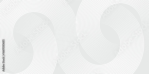Abstract white glowing geometric lines on gray background. Modern shiny blue circle lines pattern. best seller background