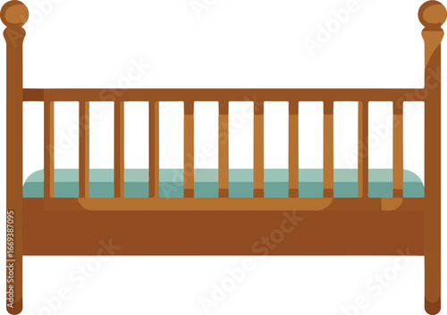 wooden baby bed