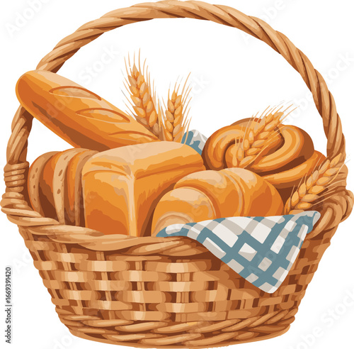 basket with bread