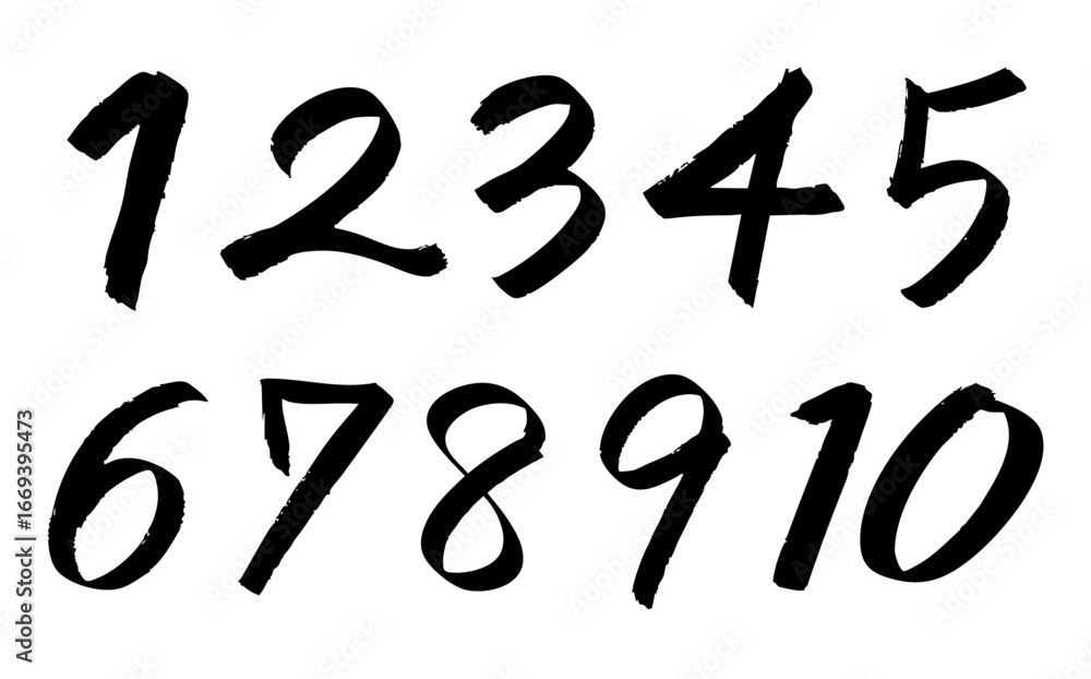 太めの手書き風数字セット 太めの手書き風数字セット