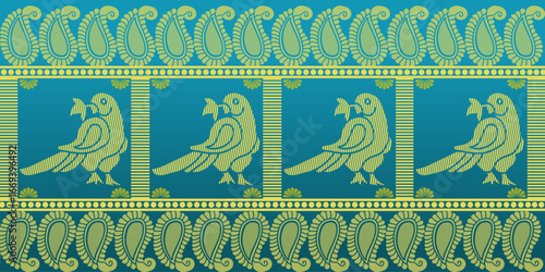beautiful graphic saree design and this sari design is in Indian style which is for textile fashion industry and it can be used as wallpaper backdrop and website bg this style is originated in india 