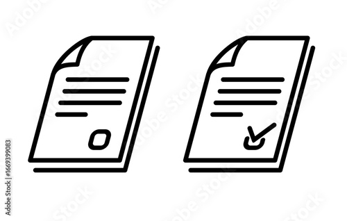 simple icon of approved document, bureaucracy