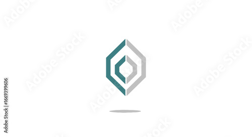 Free Download abstract hexagon logo teal and gray geometric design element - GFXLoad