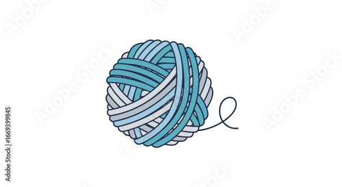 ball of yarn, thread, knitting, crochet, craft supplies, blue and grey colors, hobby, diy project
