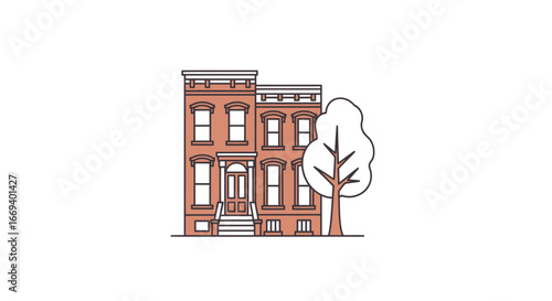 residential house building tree exterior facade home design illustration