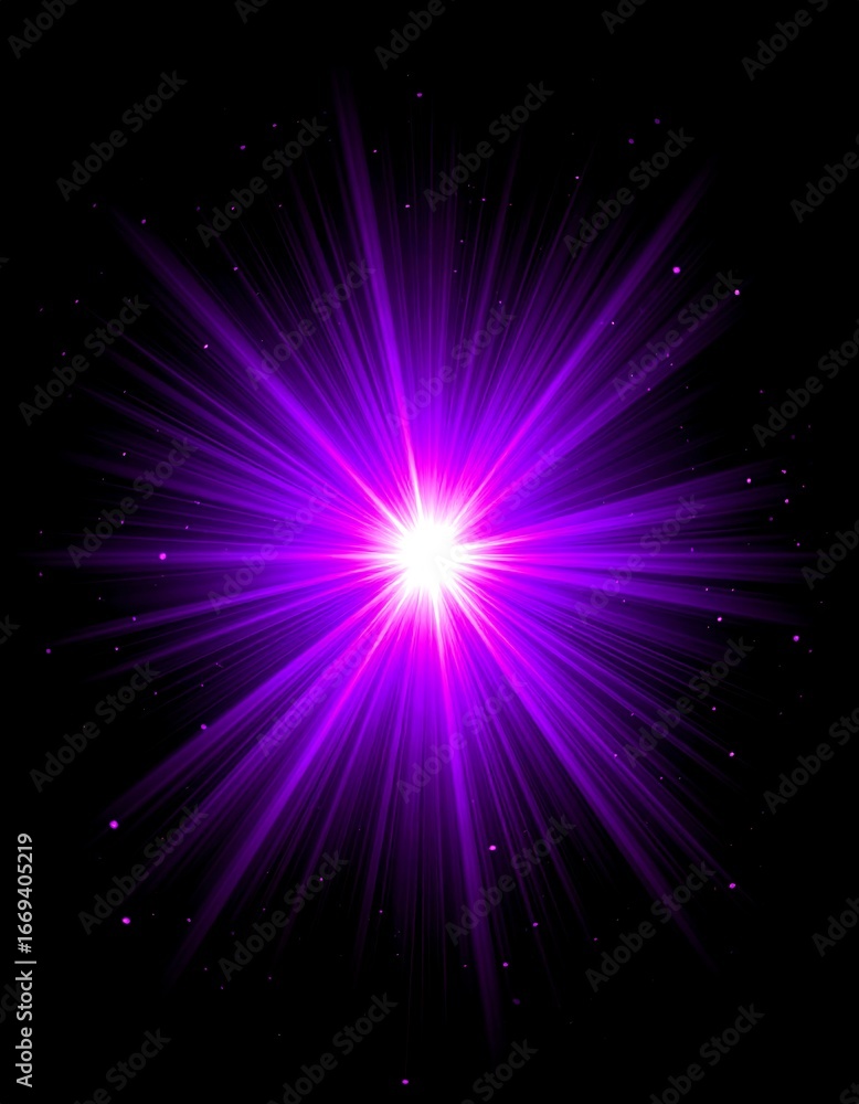 Obraz premium Purple Light Burst, Dark Background