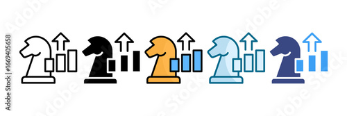 Growth Strategy Icon Set Multiple Style Collection