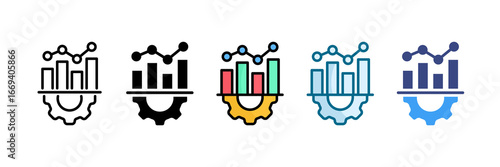 Performance Metrics Icon Set Multiple Style Collection