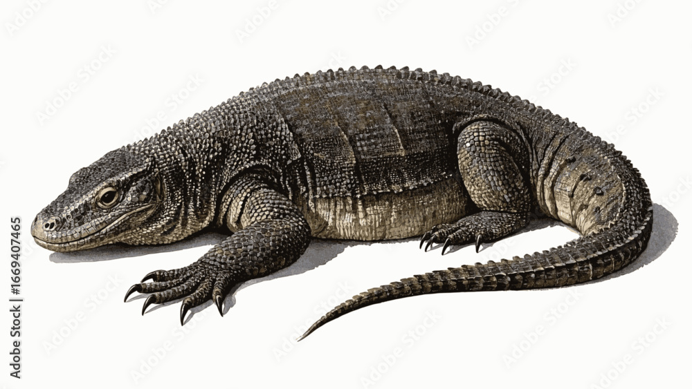 Obraz premium Island King Komodo dragon isolated watercolor vector illustration svg