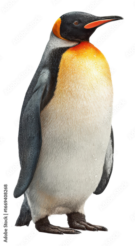 Fototapeta premium Penguin standing in snowy environment wildlife nature isolated on transparent background