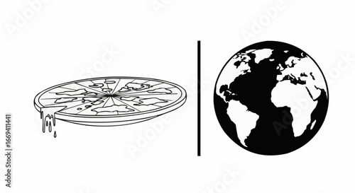 Flat Earth vs Round Earth Concept