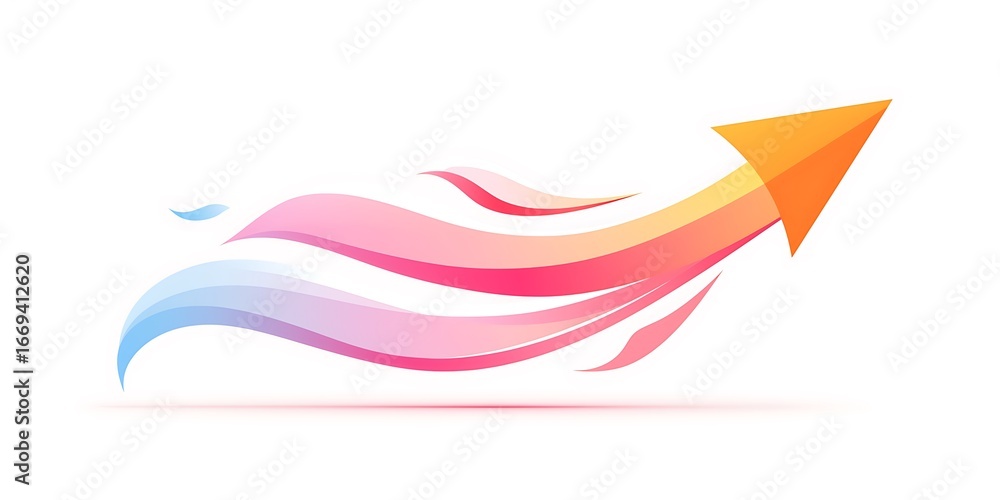 Obraz premium Ascending Arrow Symbolic Illustration of Growth, Progress, and Strategic Advancement