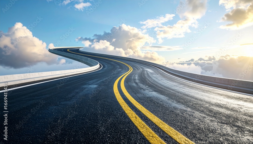 Naklejka premium Creative Concept of Twisted Highway