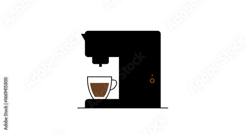 Modern Coffee Machine Brewing Espresso
