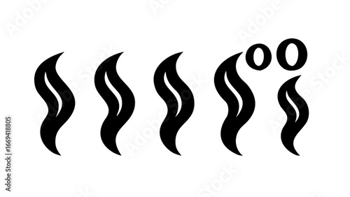 Aromatic steam or vapor, a simple and minimalist design, perfect for illustrating fragrance, scent, or the essence of something hot