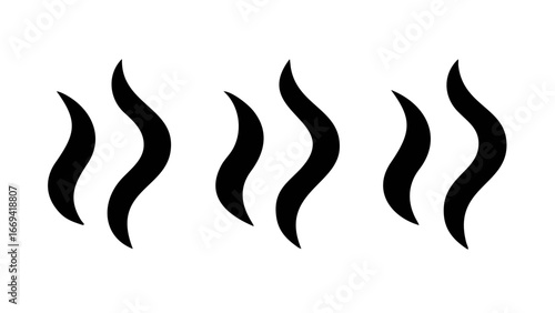 Aromatic steam or vapor, a simple and minimalist design, perfect for illustrating fragrance, scent, or the essence of something hot