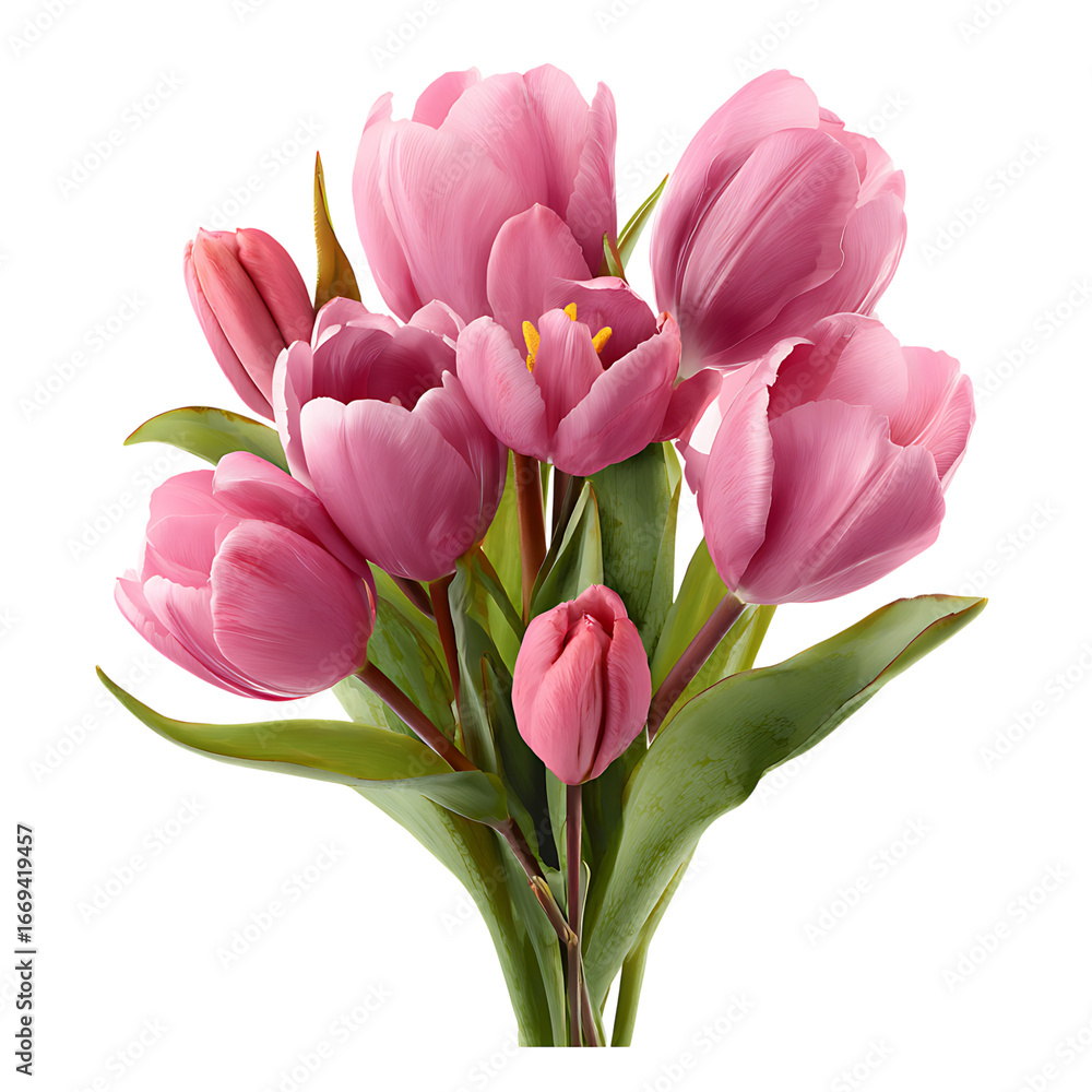 Naklejka premium pink tulips png