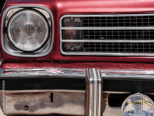front detail of classic car