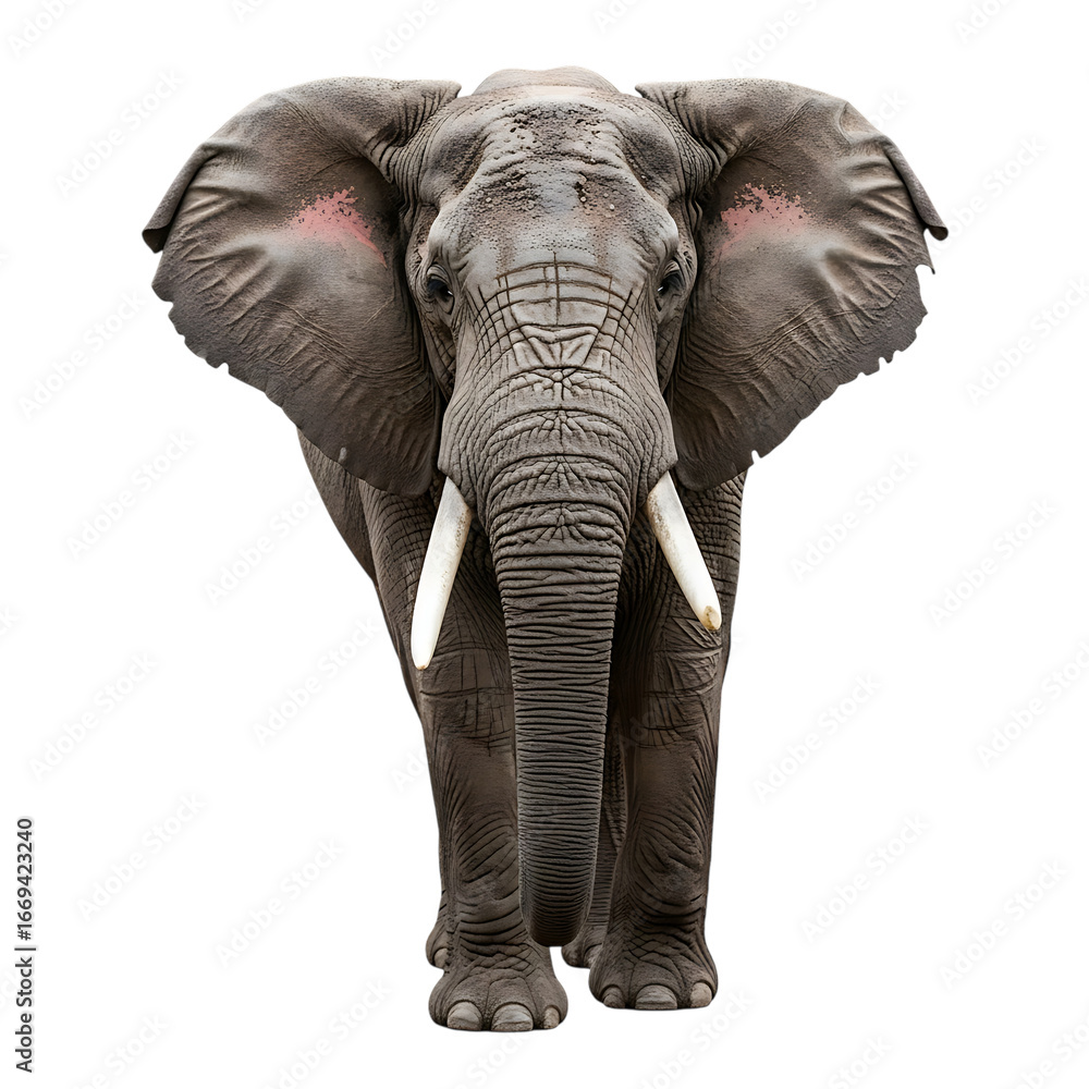 Obraz premium Majestic african elephant front view realistic 3d rendering majestic creature
