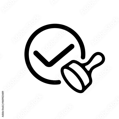 Approval, verification vector icon illustration