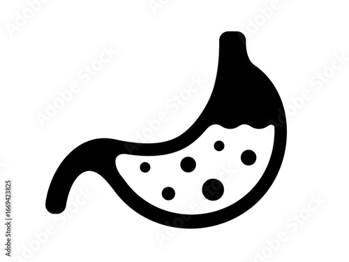 Stomach ( gastric juice ) vector icon illustration
